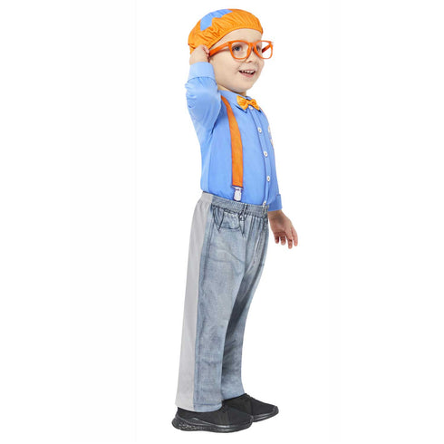 Blippi Boys Costume with Orange Glasses