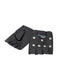 Black fingerless studded punk gloves with silver metal studs