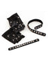Black fingerless studded punk gloves with silver metal studs
