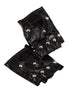 Black fingerless studded punk gloves with silver metal studs