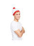 Bobble Hat White with Red Pom Pom