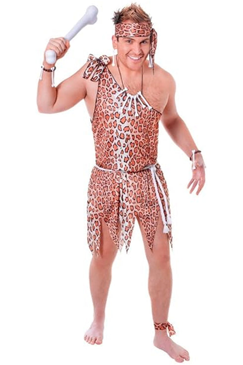 Caveman Adults Costume, Brown