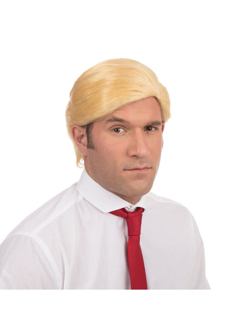 Blonde Trump style swept fancy dress wig