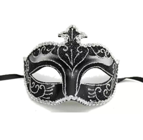 Black Glitter Masquerade Ball Eye Mask