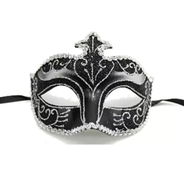 Black Glitter Masquerade Ball Eye Mask