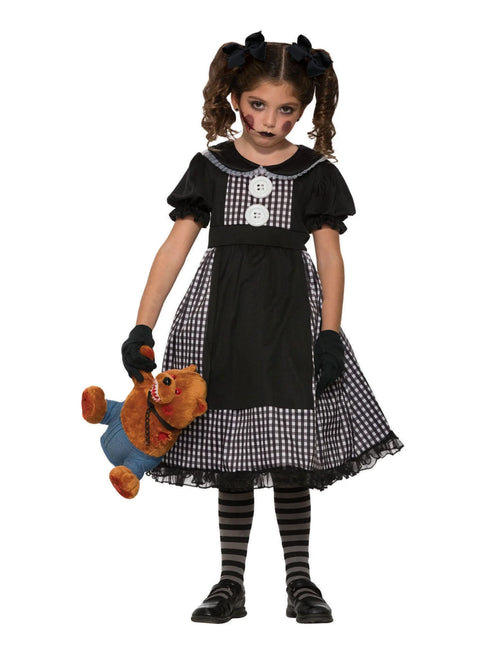 Dark Rag Doll Girls Costume