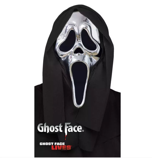 Ghost Face Silver Metallic Mask