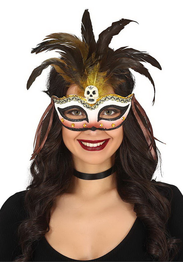 Voodoo Eye Mask with Feathers