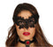 Embroidered Black Butterfly Mask With Feather