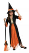 Girls Orange & Black Gothic Witch Costume