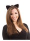 Shiny glossy black cat ears on a headband costume accessory