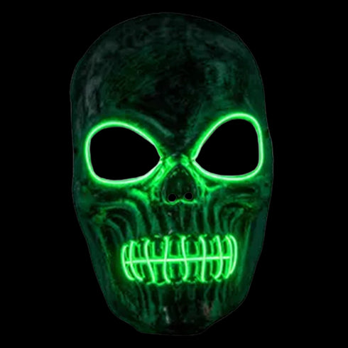 Light Up Green Skeleton Mask