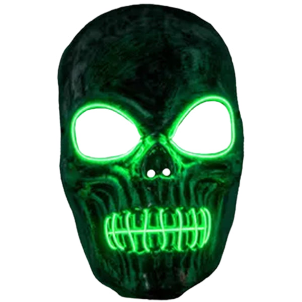 Light Up Green Skeleton Mask
