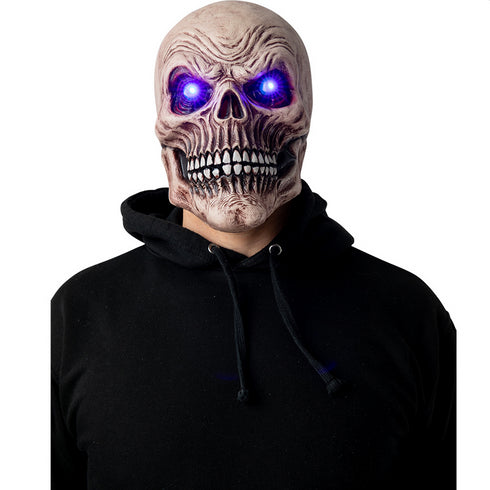 Skeleton with Blue Bright Eyes Adults Latex Mask