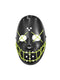 Black anarchy full face mask with neon green glow details
