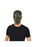 Black anarchy full face mask with neon green glow details