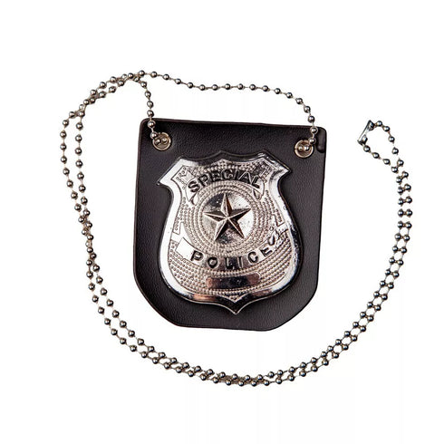 Police Badge On Metal Chain