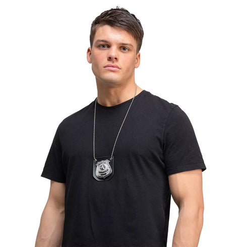 Police Badge On Metal Chain