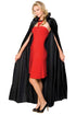 Long Crushed Velvet Cape Adults Costume - Black