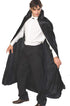 Long Crushed Velvet Cape Adults Costume - Black
