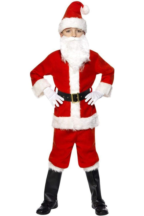 Boys Deluxe Santa Costume & Beard