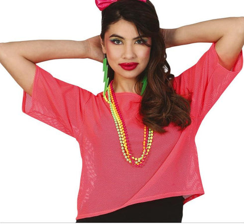 Neon Pink Fishnet T-Shirt