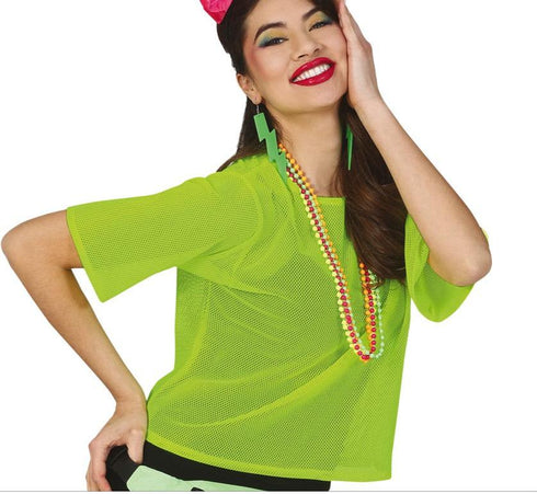 Neon Green Fishnet T-Shirt