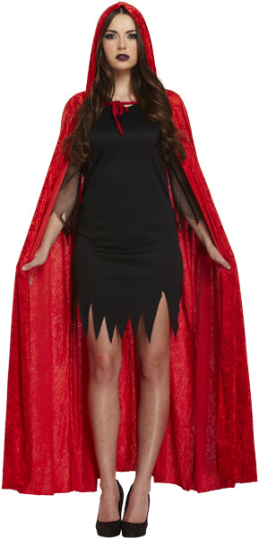 Adult’s Red Velvet Cape with Hood