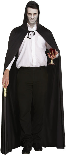 Deluxe Long Black Cape with Hood