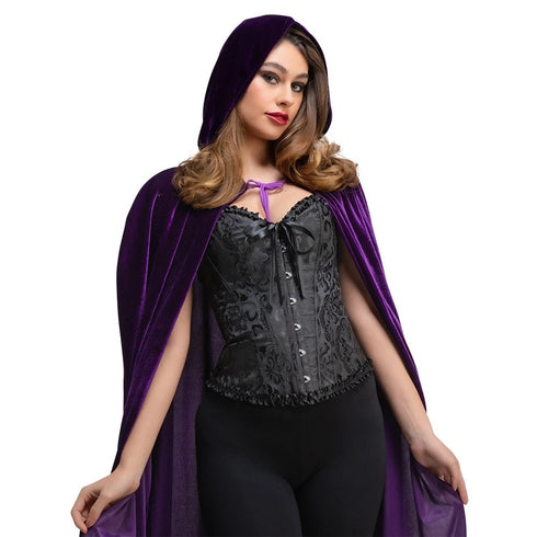 Deluxe Satin/Lace Corset - Black