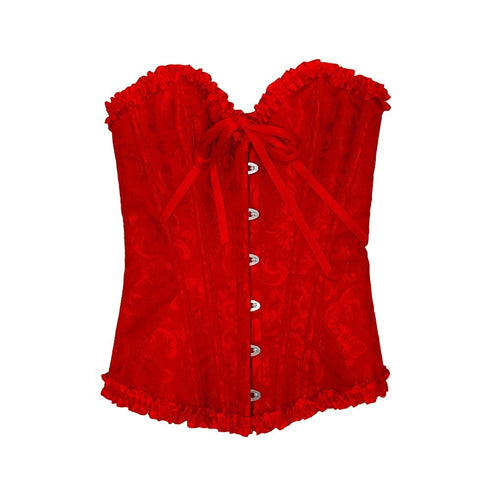 Deluxe Satin/Lace Corset - Red