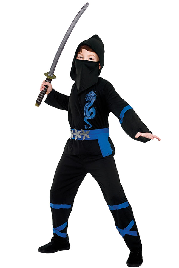 Power Ninja Black and Blue Kids Costume