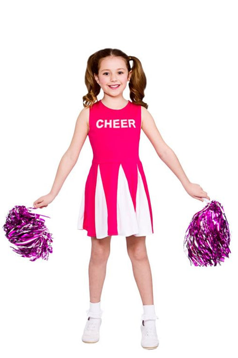 Girls Cheerleader Pink Costume