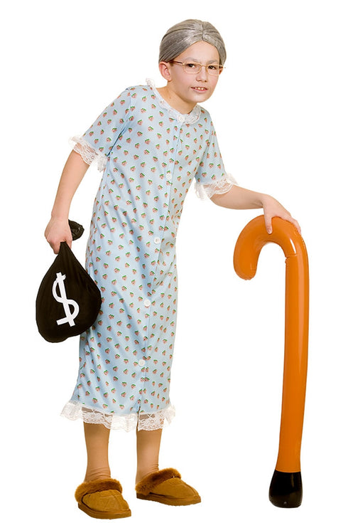 Little Gangster Old Granny Girls Costume