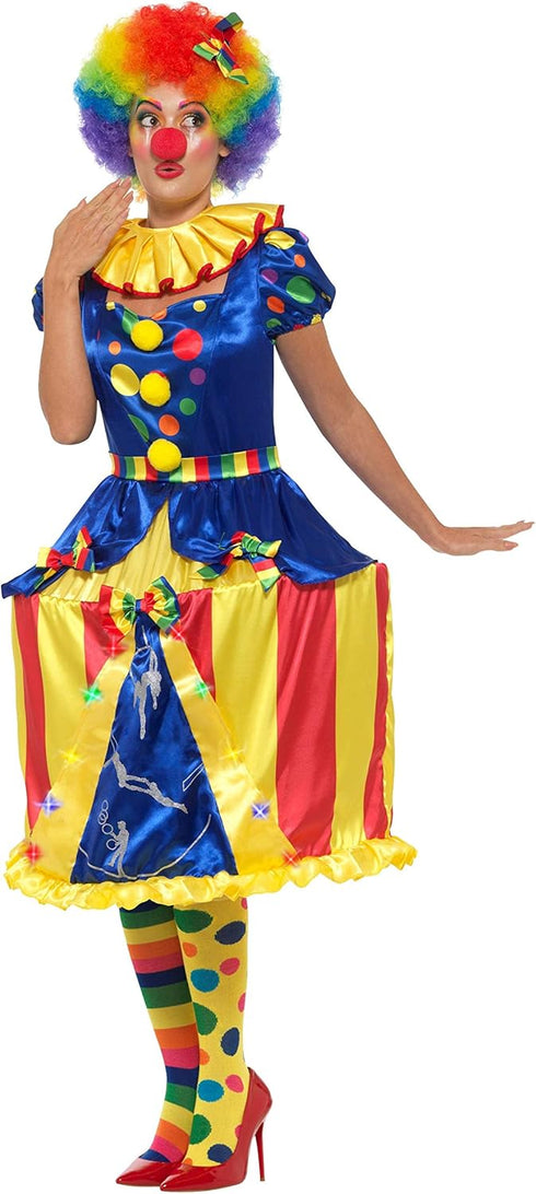 Deluxe Light Up Carousel Clown Costume, Ladies