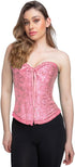 Deluxe Satin Lace Corset Ladies - Baby Pink