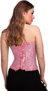 Deluxe Satin Lace Corset Ladies - Baby Pink