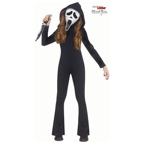 Girls Ghost Face Jumpsuit Costume