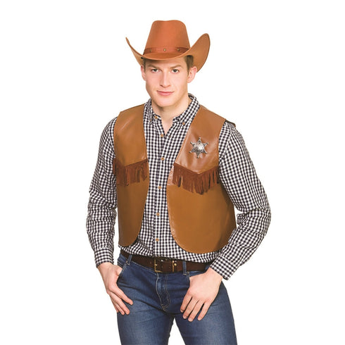 Cowboy / Sheriff Waistcoat - Brown
