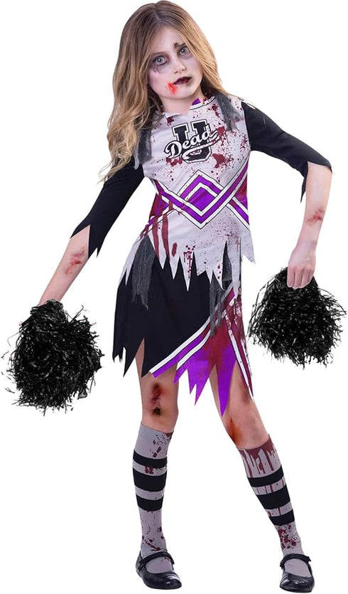 Purple Zombie Cheerleader Costume