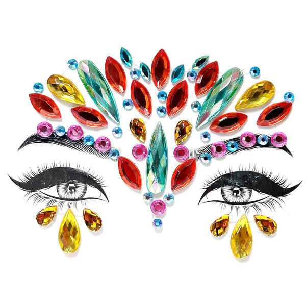 Teardrop Face Gems - Rainbow