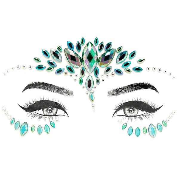 Bird Design Face Gems - Green