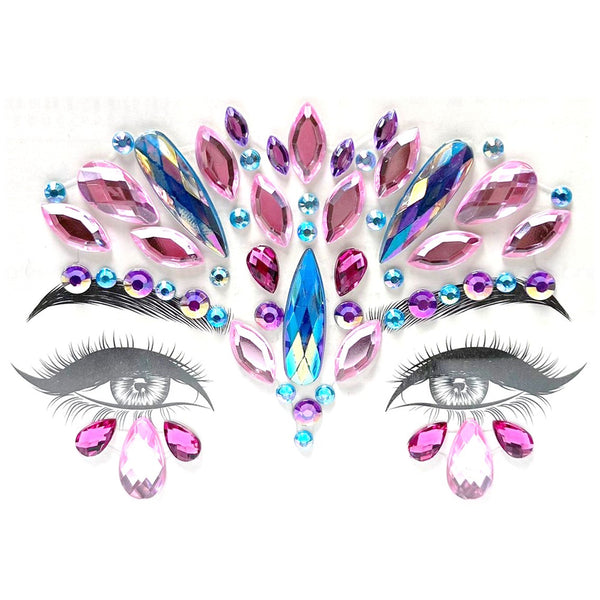 Teardrop Face Gems - Pink & Blue