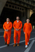 Orange Prisoner Overalls Adult Fancy Dress Costume