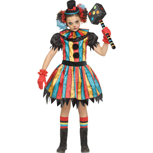 Girls Carny Clown Costume