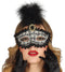 Ladies Baroque Black Mask With Feather