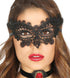 Embroidered Black Butterfly Mask With Feather