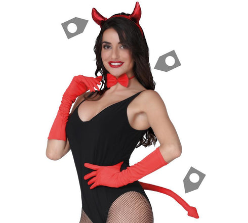 She-devil Set Tiara, Bow & Tie Tail