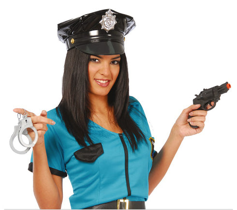 Themed Uniformed Sheriff & Police Gun With Handcuffs Toy In Black & Grey Color Costume Accessory