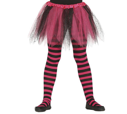 Child Pink Striped Tights